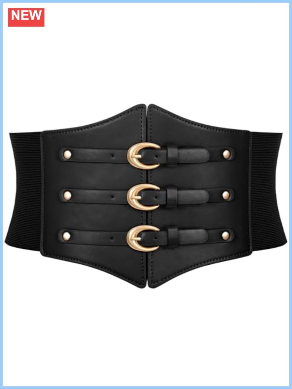 Wide Elastic Corset Belt Faux Leather Waist Belt Cosplay Costume
